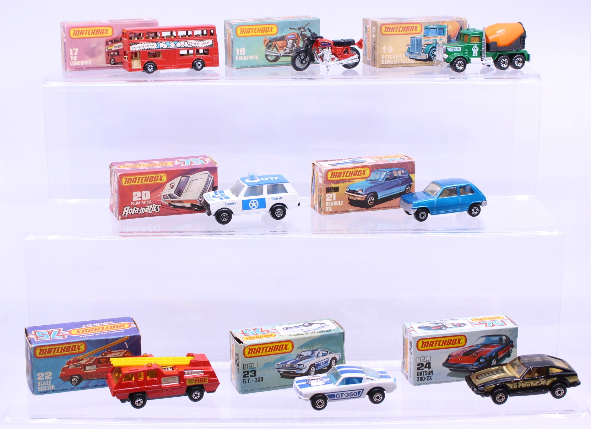 Matchbox: A collection of eight assorted boxed Matchbox 75 Series vehicles to comprise: The Londoner