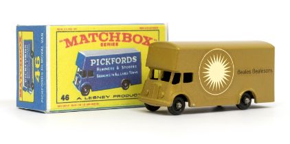 Matchbox: A Matchbox 75 Series, Pickfords Removal Van, 'Beales Bealesons', No. 46. Tan body, black
