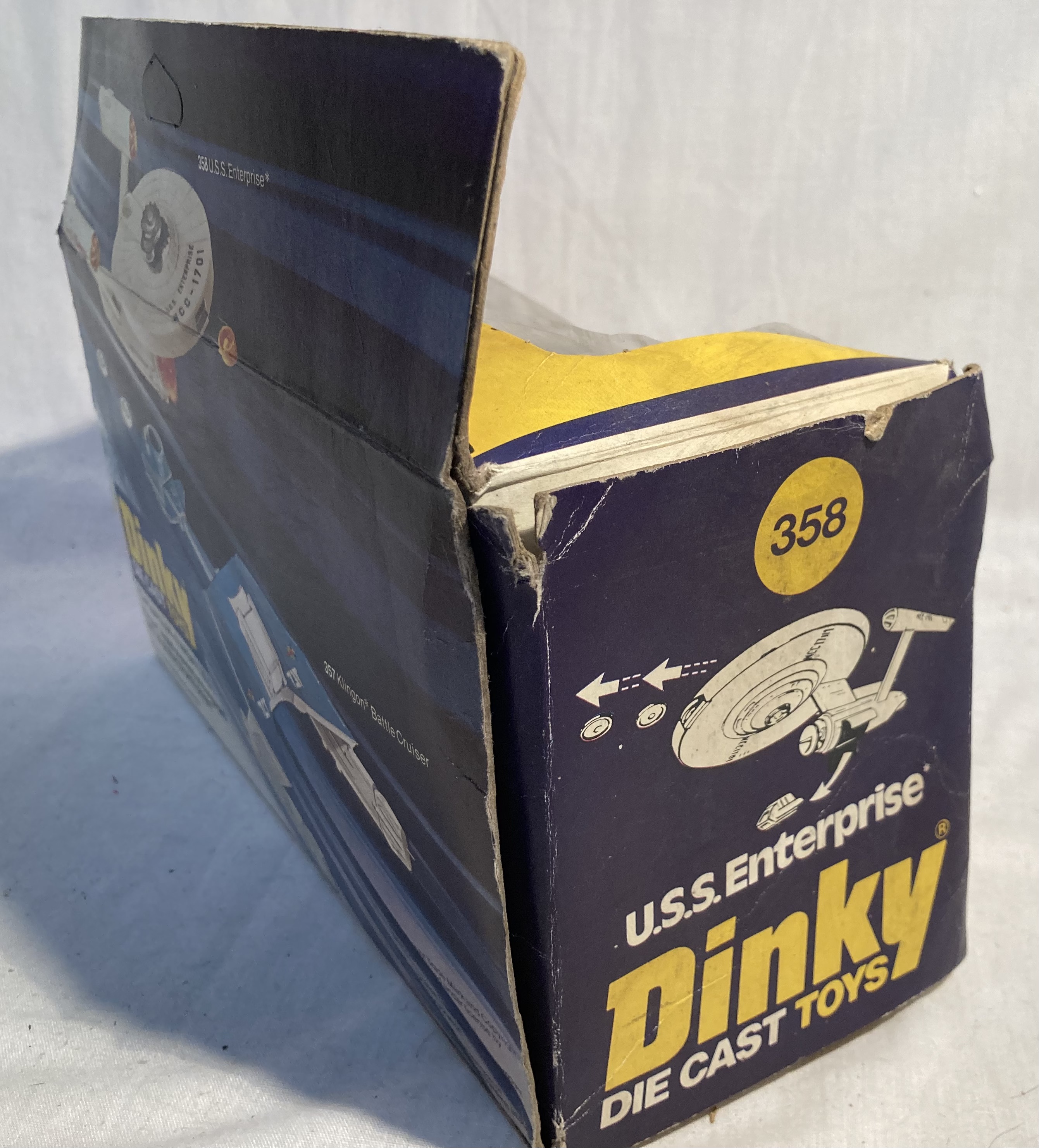 Dinky: A boxed Dinky Toys, Star Trek USS Enterprise, No. 358. Good condition but missing shuttle and - Image 3 of 7