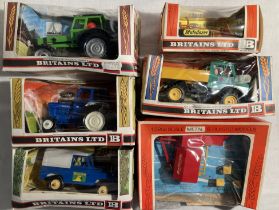 Britains: A collection of six boxed Britains vehicles to comprise: Deutz Tractor 9526, Ford