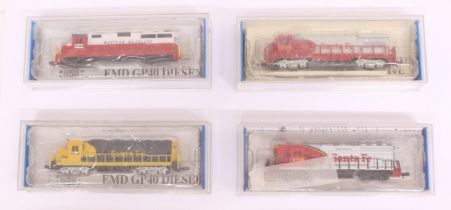 Bachmann: A collection of four boxed Bachmann, N Gauge, diesel locomotives, to comprise