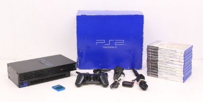 Playstation: A boxed Sony Playstation 2 console; together with a collection of games, including: