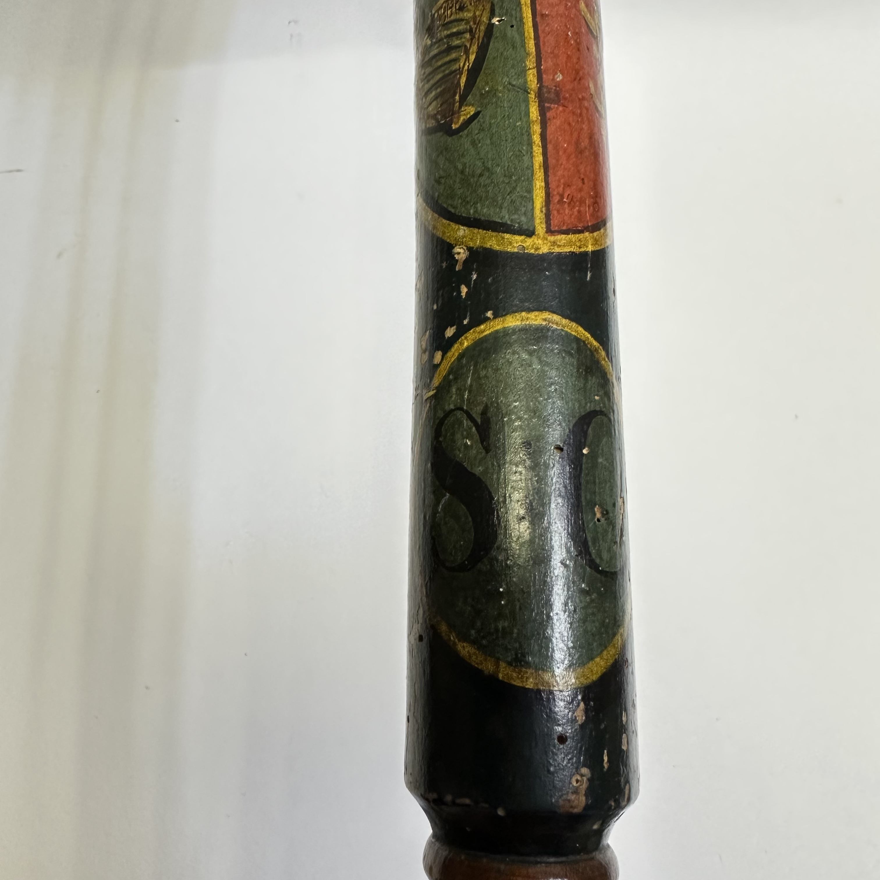 19th Century George IV painted police truncheon decorated with Armorial Crest. Approximately 48cm - Image 6 of 8