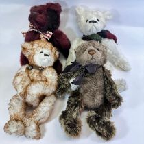 A Group Of 4 Charlie Bear Soft Toys Including Rufus 40cm, Woolley Pulley 43cm, Parker 40cm & Jenkins