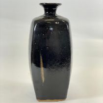 Large Bernard Leach Stoneware Bottle Vase Tenmoku Type Glaze BL & St Ives Marks  Height: 37cm  No