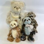 A Group Of 4 Charlie Bear Soft Toys Including Liddy 23cm, Crumpet 30cm, Mabel 38cm & Niall 30cm