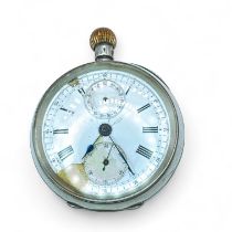 A 935 silver chronometer pocket watch with repeat. Case diameter 52mm. Damage to the enamel of the