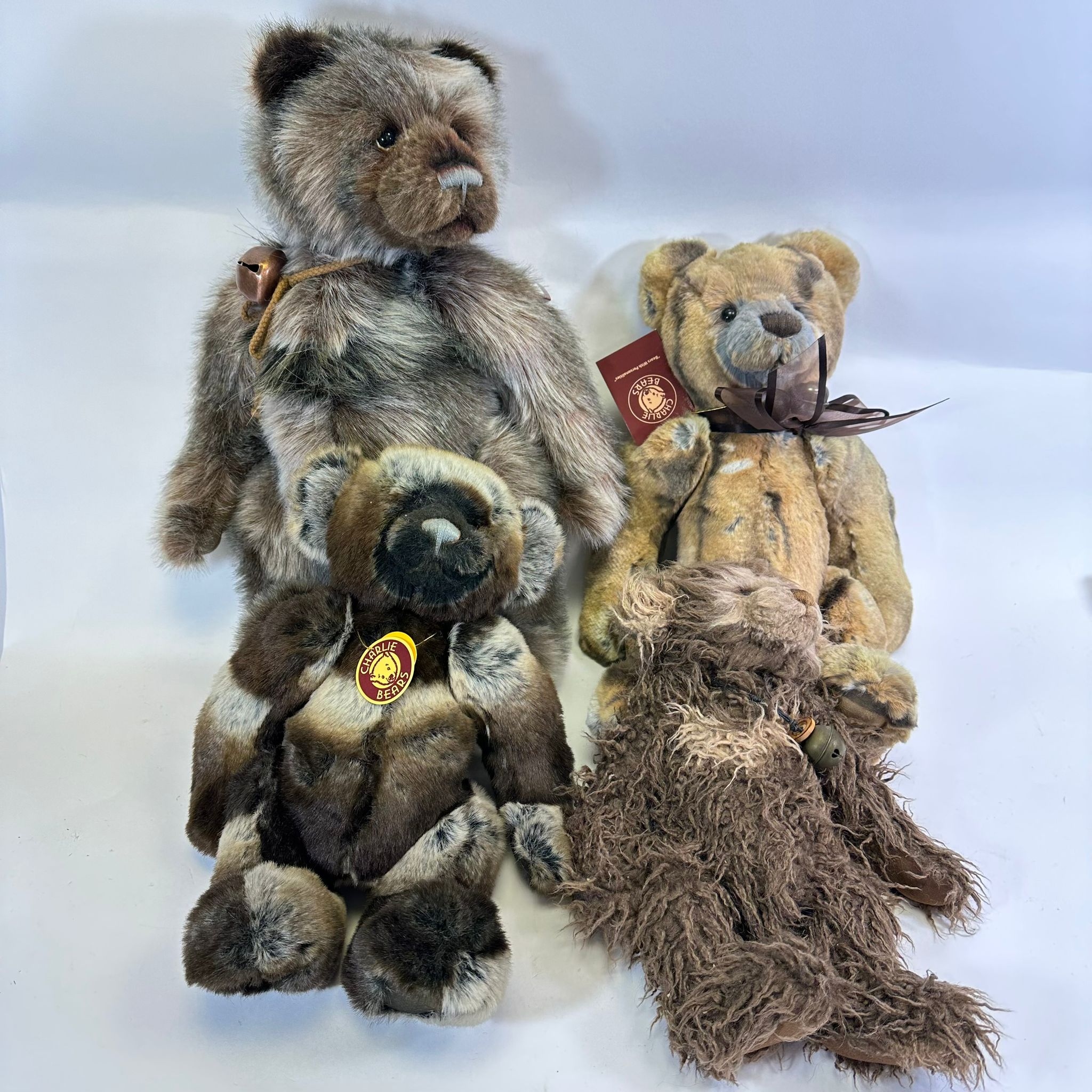 A Group Of 4 Charlie Bear Soft Toys Including Martin 40cm, Cayden 31cm, Scruffy Lump 28cm & Jemima