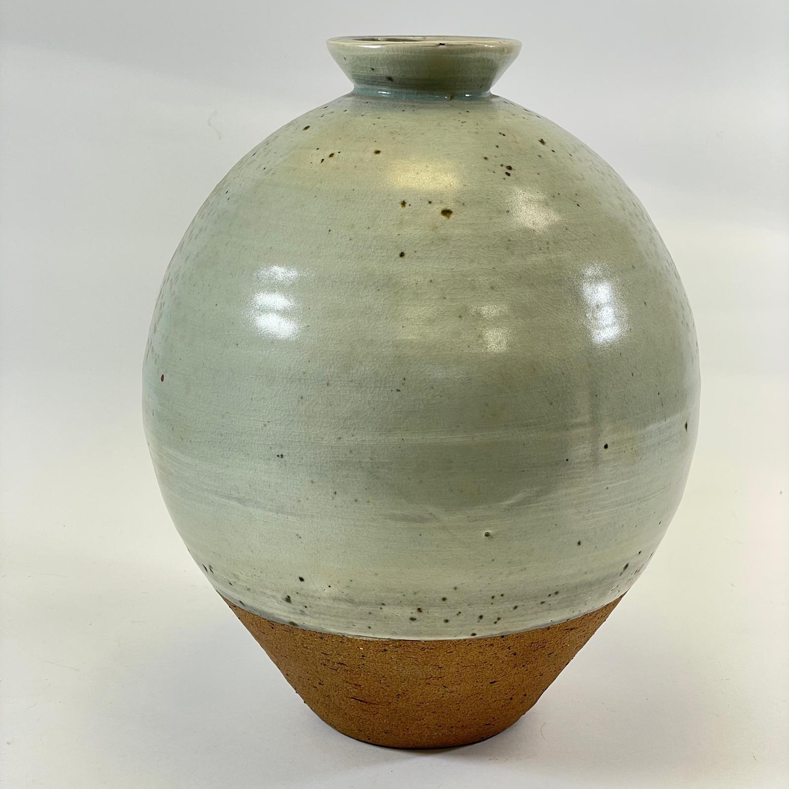 Large Bernard Leach Stoneware Vase Tenmoku Type Glaze BL & St Ives Marks  Height: 32cm  Crazing - Image 11 of 11
