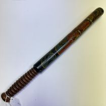 19th Century George IV painted police truncheon decorated with Armorial Crest. Approximately 48cm