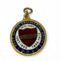 A Post Office Engineering Union medallion engraved for R. O. C. Storey for loyal and faithful
