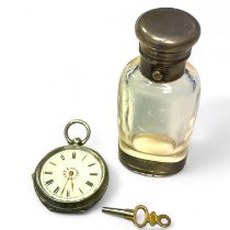Victorian mounted silver scent bottle & Vinaigrette combination, George Brace, London, 1878.