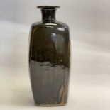 Large Bernard Leach Stoneware Bottle Vase Tenmoku Type Glaze BL & St Ives Marks  Height: 36cm  No