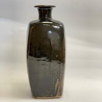 Large Bernard Leach Stoneware Bottle Vase Tenmoku Type Glaze BL & St Ives Marks  Height: 36cm  No