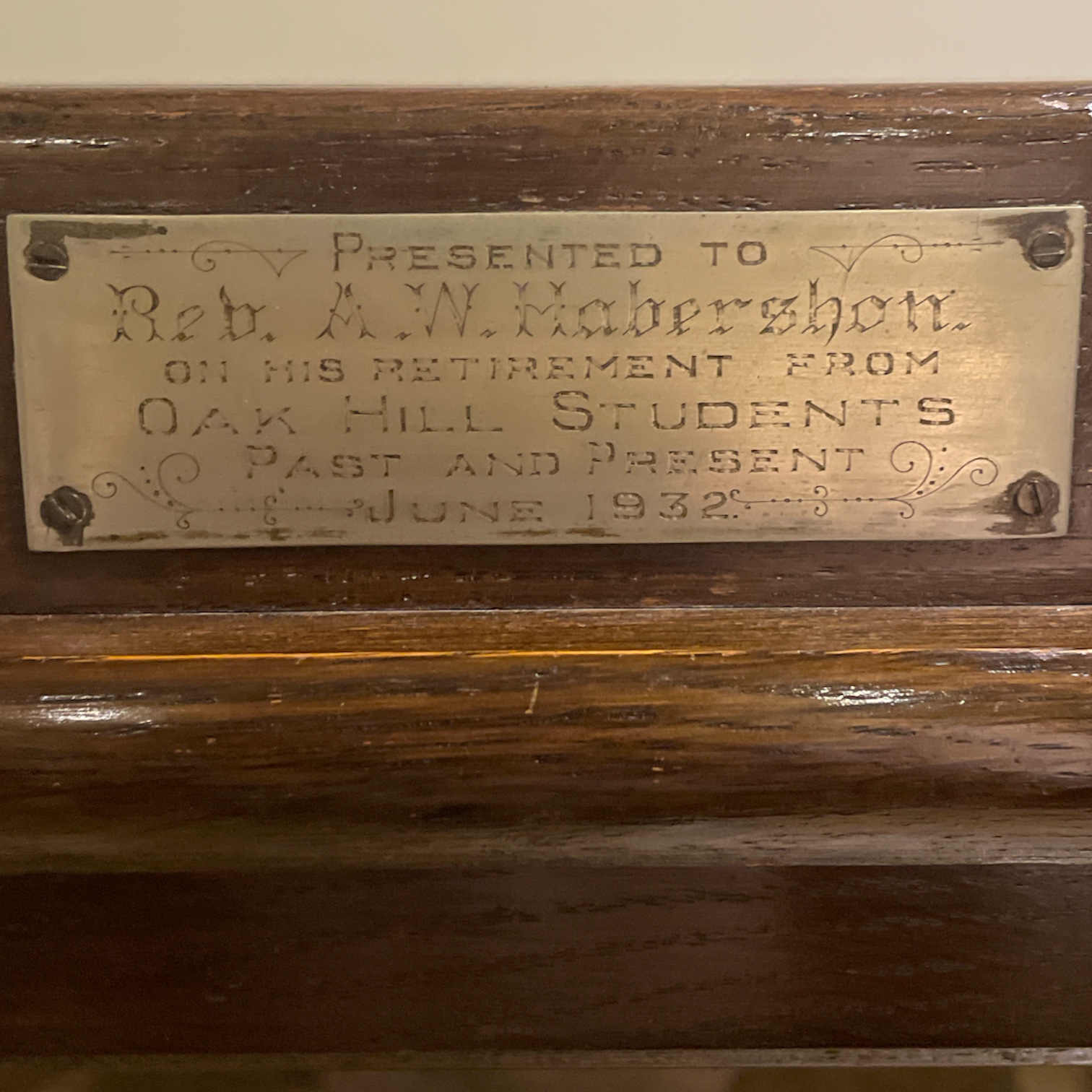 An oak four section Globe Wernicke stacking bookcase with 1932 presentation plaque. Approximately - Image 2 of 2