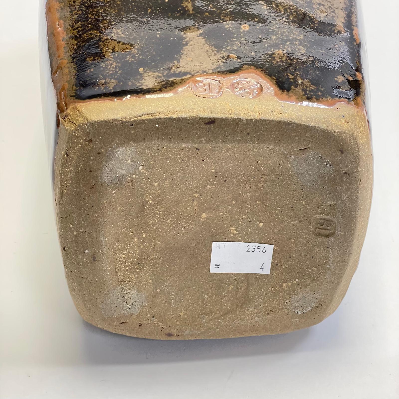 Large Bernard Leach Stoneware Bottle Vase Tenmoku Type Glaze BL & St Ives Marks  Height: 36cm  No - Image 4 of 7