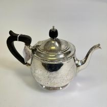 Sterling Silver Tea Pot 23cm Wide 1930, Birmingham, Retailed By Harrods In The Elkington Style