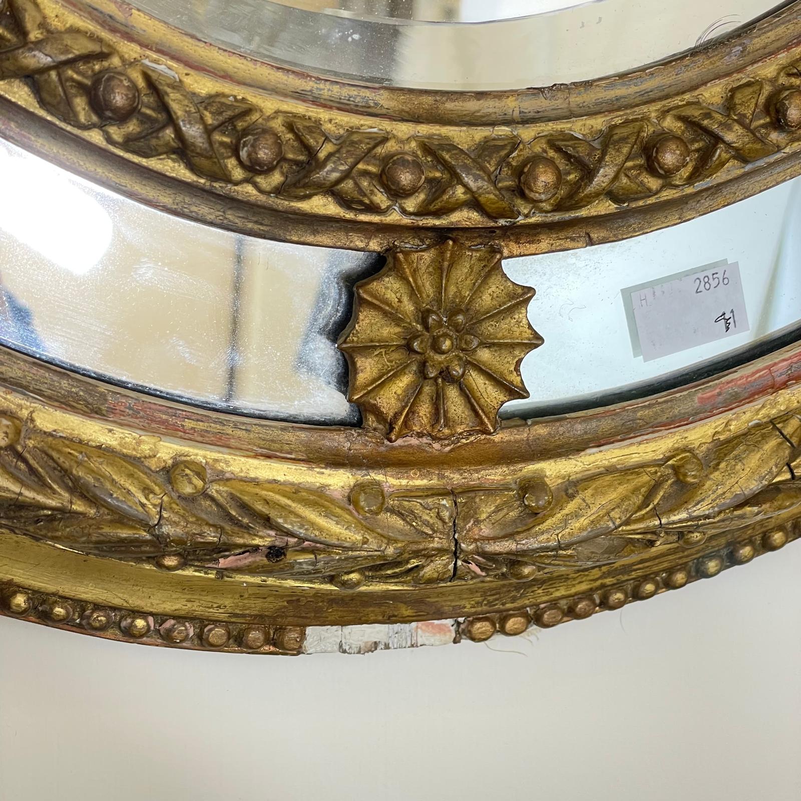 19th Century gilt mirror with Gadrooned Edge. Some losses to gilt. Approximately 79cm High x 63cm - Image 4 of 8