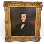 Matthew Theodore Habershon oil on canvas portrait. Unsigned in a swept gilt frame. Gilt frame size