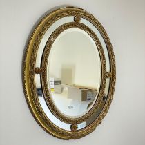 19th Century gilt mirror with Gadrooned Edge. Some losses to gilt. Approximately 79cm High x 63cm