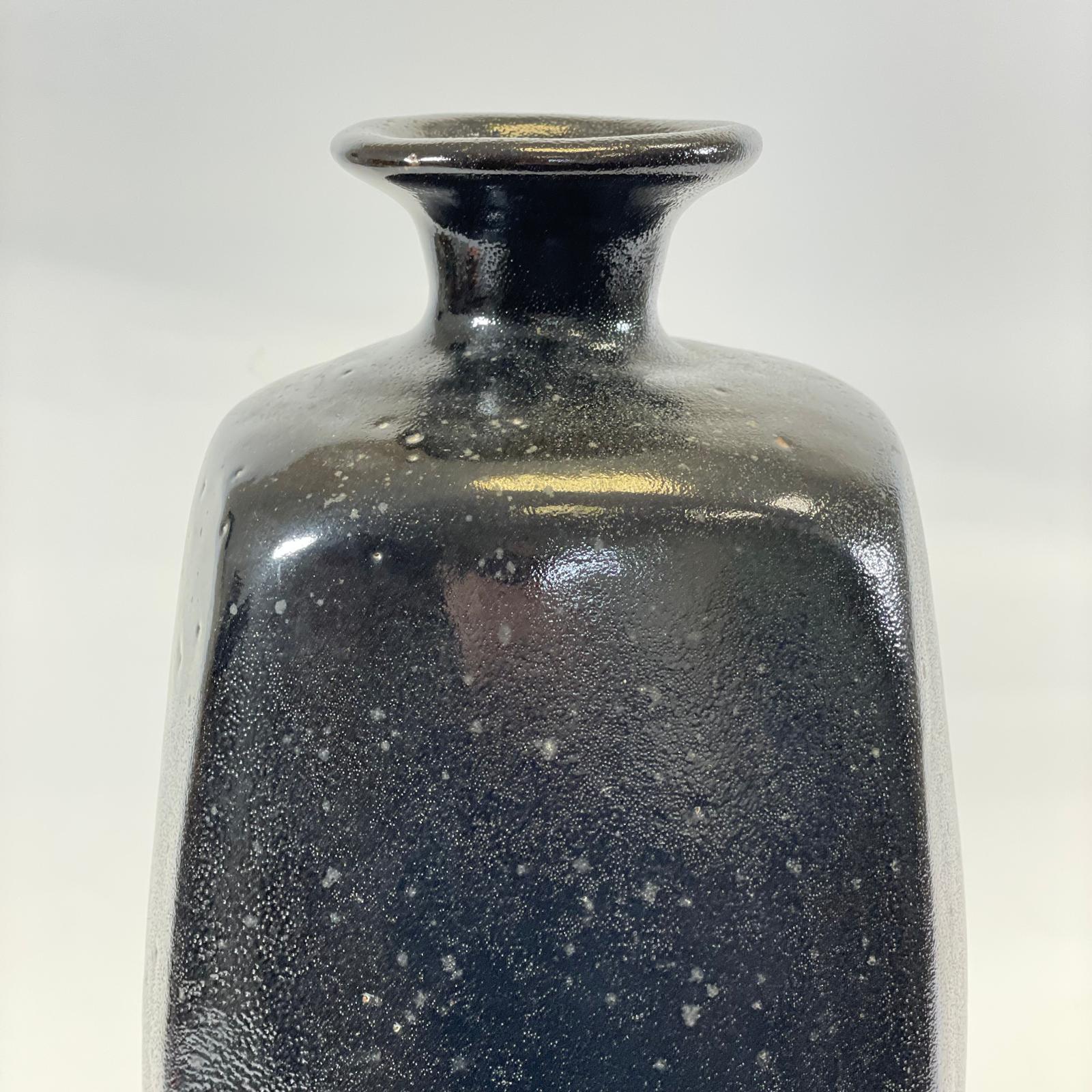 Large Bernard Leach Stoneware Bottle Vase Tenmoku Type Glaze BL & St Ives Marks  Height: 37cm  No - Image 3 of 10
