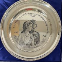 Sterling Silver plate for the Silver Wedding Anniversary of HM Queen Elizabeth II & HRH Prince