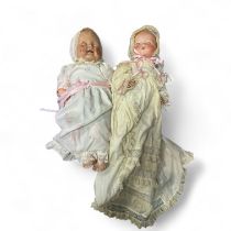 2 x Dolls 1 x sleepy eyed Armand Marseille c1900 - Baby doll in white shining style clothes 1x
