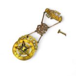 A 9ct gold enamelled Masonic Order of the Eastern Star, Masonic Matron brooch. Engraved for Sister