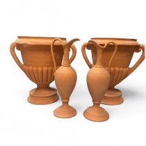 ***AWAY*** Pair Of Campana Urns Terracotta Malta Rabat 28cm High Along With A Pair Of Peter Potter