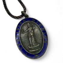 ***AWAY*** A Thomas Fattorini silver plated, enamel Certified Midwife medallion. Dated 29-426 and