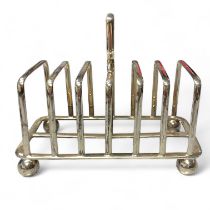 A Victorian sterling silver six section toast Rack. Akin Brothers, Sheffield 1894 15cm Length and