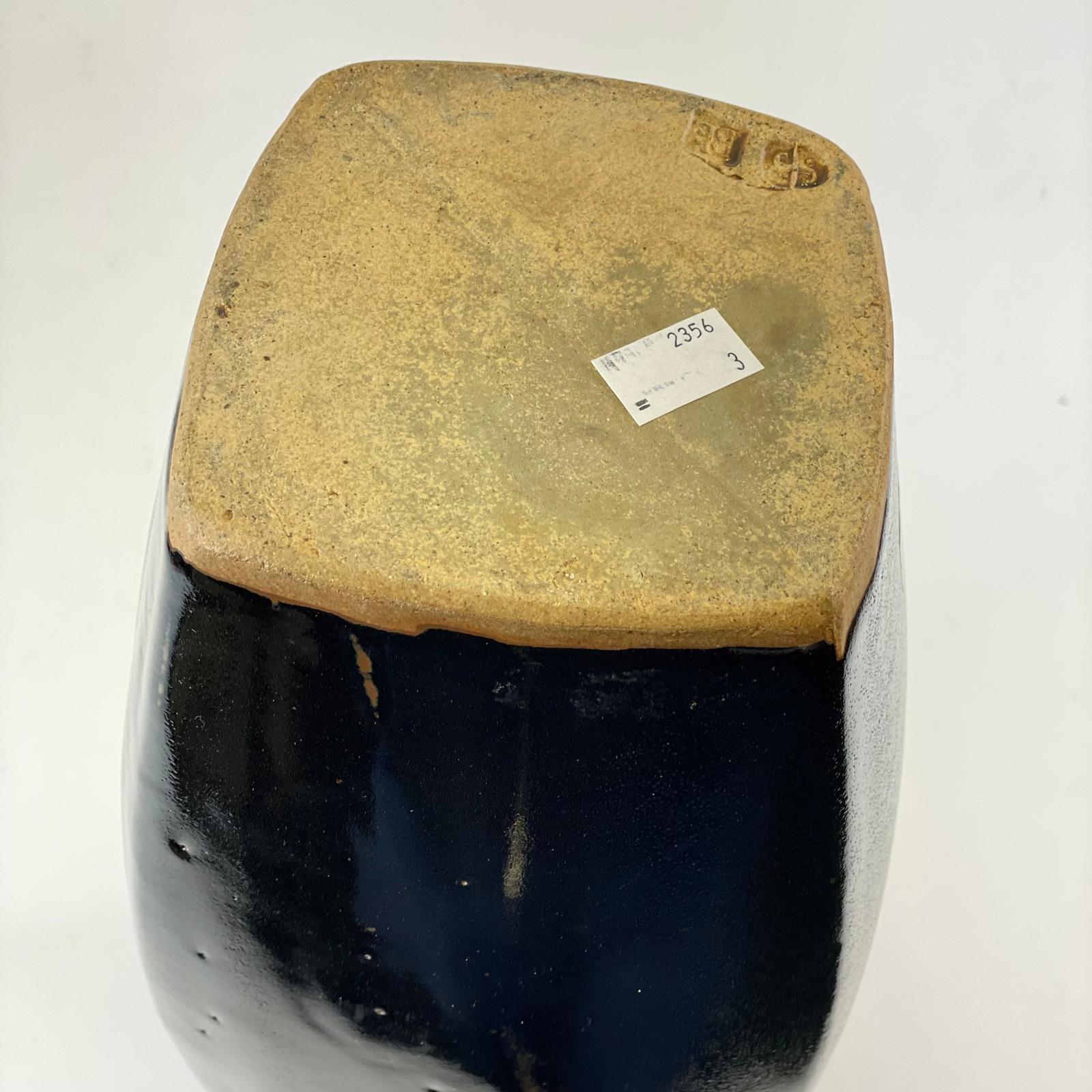 Large Bernard Leach Stoneware Bottle Vase Tenmoku Type Glaze BL & St Ives Marks  Height: 37cm  No - Image 9 of 10