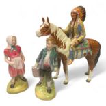 A Beswick Native American Indian on a skewbald horse model1391. Approximately 22cm tall and Royal