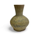 A pottery vase signed by some of the cast of the musical Chiu Chin Chow, made by a Wedgewood
