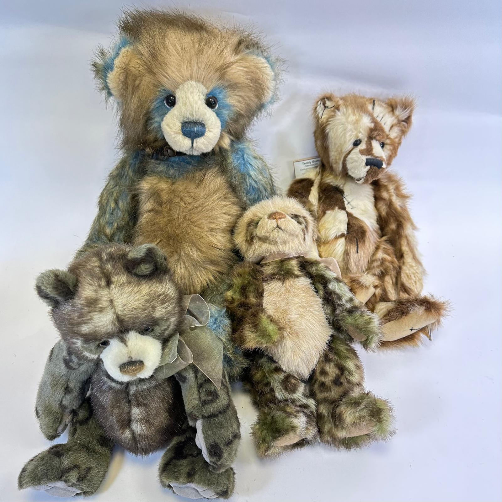 A Group Of 4 Charlie Bear Soft Toys Including Smidgen 30cm, Dakota 44cm, Teddy Bump 34cm & Olive
