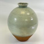 Large Bernard Leach Stoneware Vase Tenmoku Type Glaze BL & St Ives Marks  Height: 32cm  Crazing