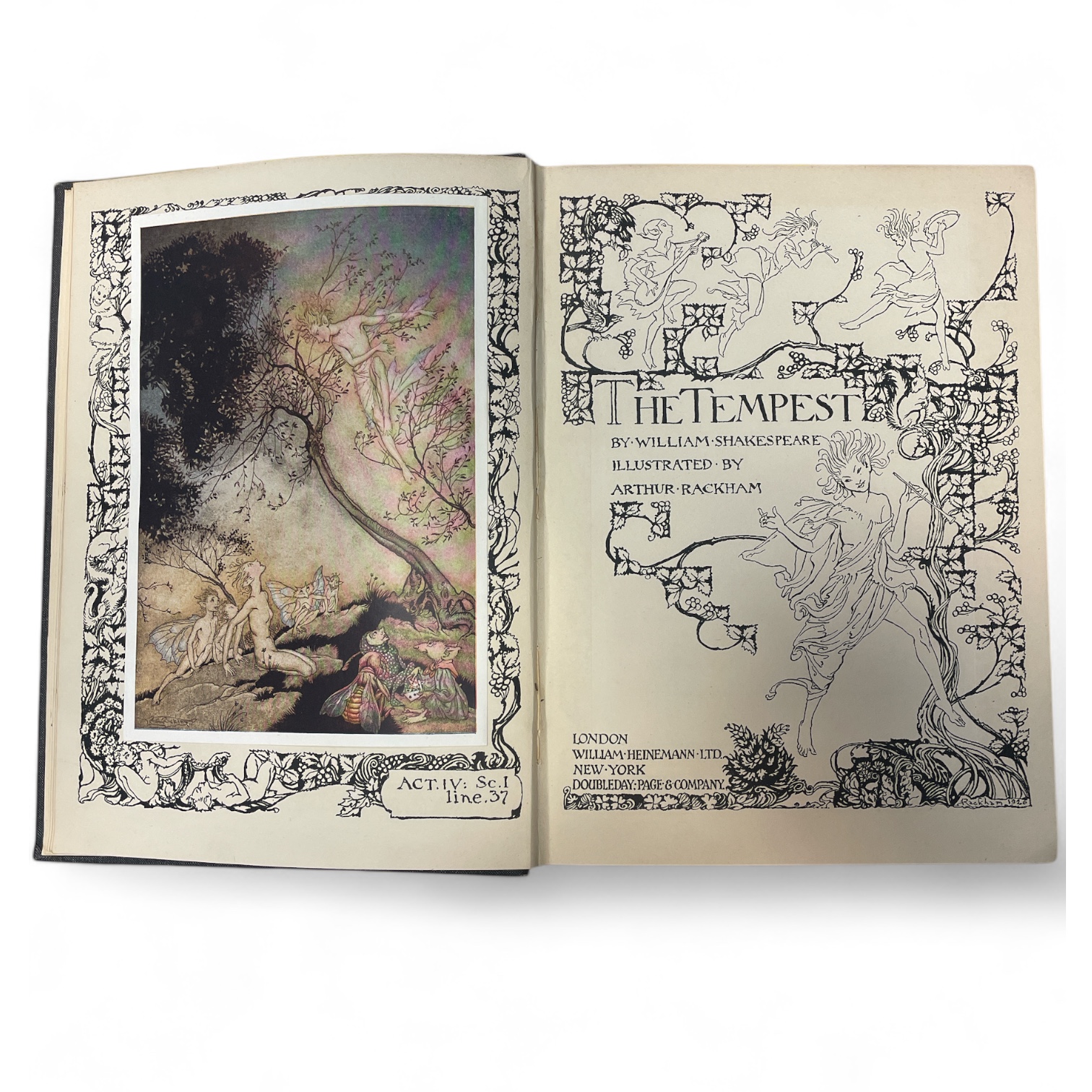 A first edition THUS 1926 The Tempest, William Shakespeare illustrated by Arthur Rackham printed - Image 2 of 3