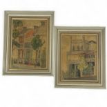 ***AWAY*** Two J Lemmone 20th Century water colours. 'Castle Terrace Paddington' & 'Paddington