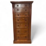A 19th Century mahogany Wellington chest with seven graduating drawers. Approximately 52cm by 36cm