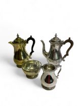 Matched Sterling Silver coffee set with coffee pot, hot water jug, creamer & sugar bowl Coffee