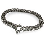 A 9ct white gold fancy link bracelet with oversized bolt clasp. Approximate length 19cm. Approximate