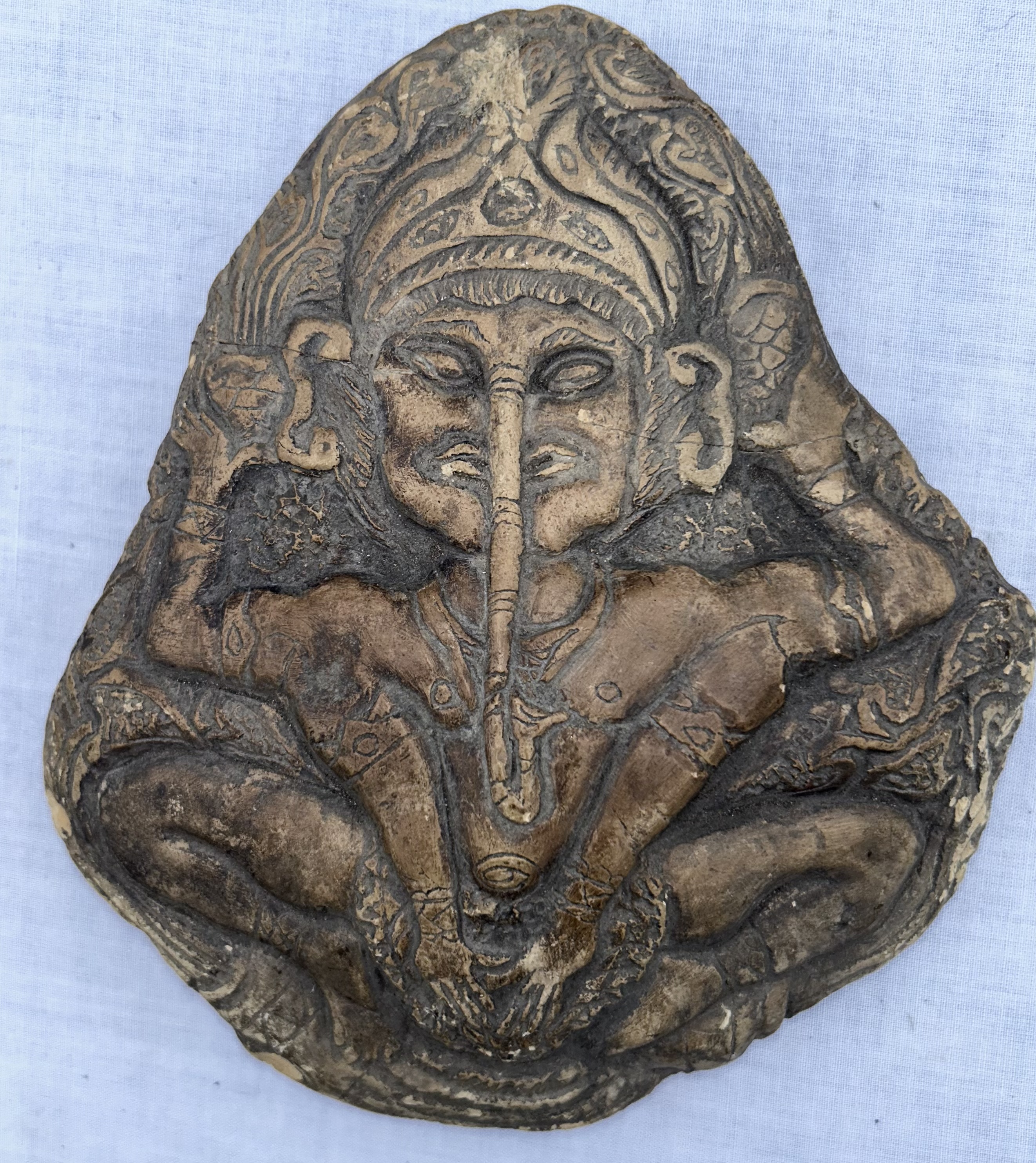 An unusual carved stone depicting Ganesh probably 17th century