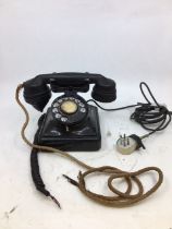 A vintage SIEMENS black bell telephone (AD 52603, 1955, R.T.T.)
