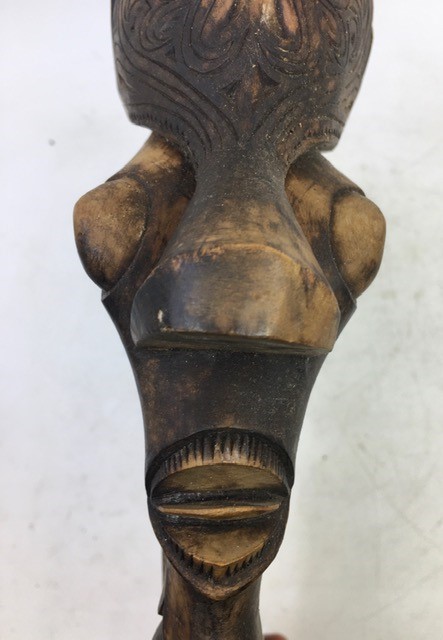An Asian carved wooden figural group. H:37cm - Image 3 of 5