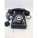 A vintage black bell telephone, (ATEA, ANVBRS) (a/f)