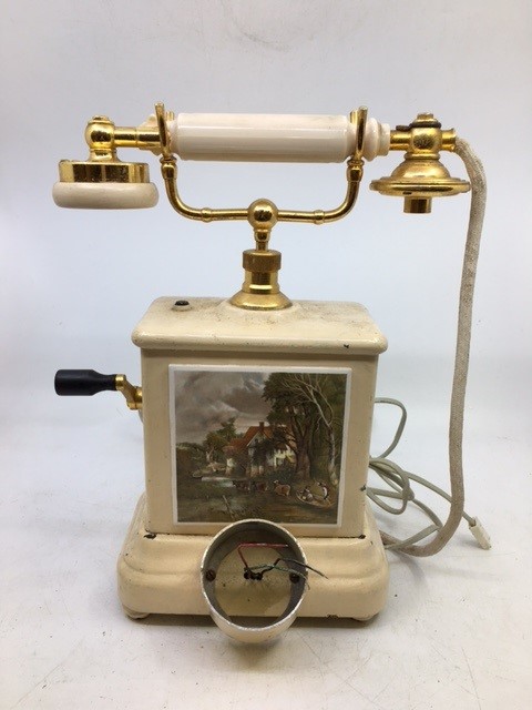 A vintage white bell telephone (1069)