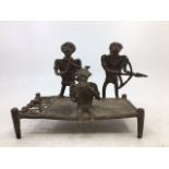 An Indian bronze figural group. H:13cm