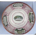 A collection 19th cent Sunderland Lustre to include a large punch bowl