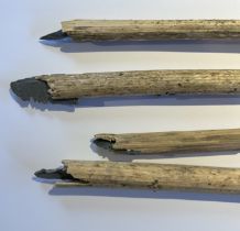 A collection of bamboo spears made by William