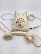 A vintage LM Ericsson Sweden white bell telephone, (612 P&T) (E6 54/  530, 100)